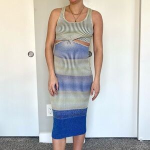 Jonathan Simkhai Colleen cutout space-dyed ribbed cotton midi dress - Size XS